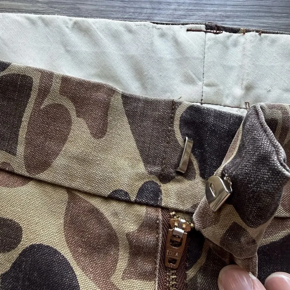 VTG Duxbak Faded Frogskin Duck Camo Canvas Pants Men's 38 Hunting